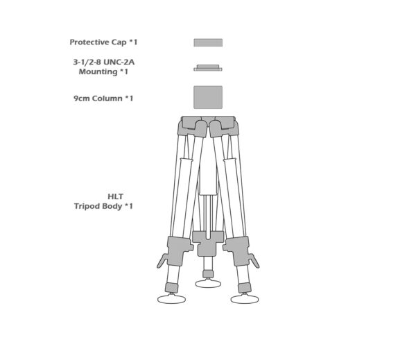 Heavy Load Tripod for API Laser Trackers, 3-1/2-8 UNC-2A, with Flight Case - Image 2